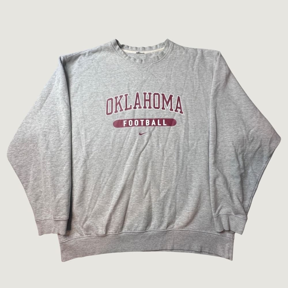 Oklahoma Nike Sweatshirt Mens XXL Gray NCAA Football Sooners Crewneck Pullover